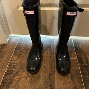 Like New Hunter Glossy Packable Rain Boots 6